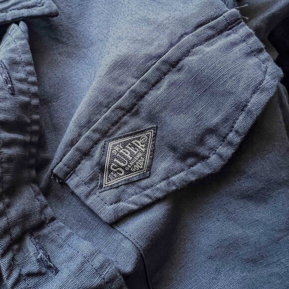 Superdry Japan brand British Design Dark Blue Cotton/Flax US Size Small NWOT - Picture 5 of 9